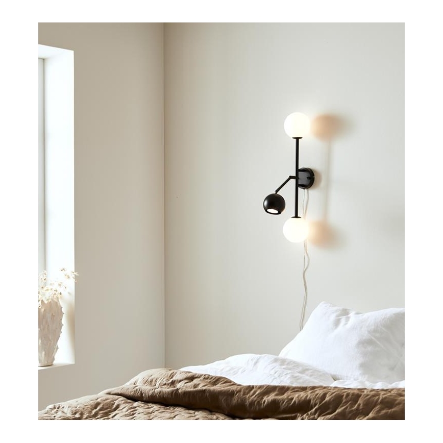 Markslöjd 108255 - Seinävalo BESIDE 2xG9/20W/230V + 1xGU10/7W/230V musta