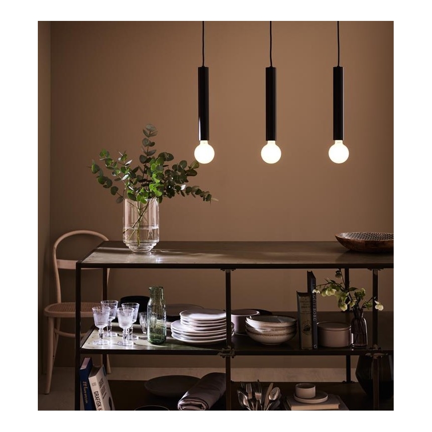 Markslöjd 108262 - Kattokruunu johdossa SENCILLO 3xE27/40W/230V musta