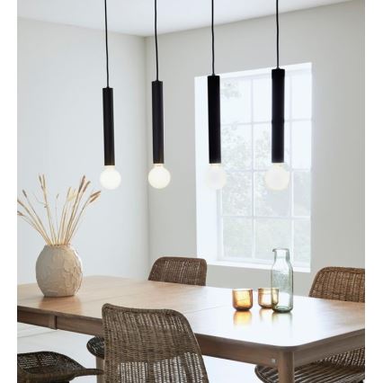 Markslöjd 108264 - Kattokruunu johdossa SENCILLO 4xE27/40W/230V musta