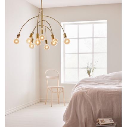 Markslöjd 108289 - Kattokruunu johdossa LAVELLO 9xE27/40W/230V kulta