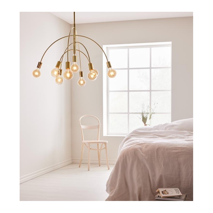 Markslöjd 108289 - Kattokruunu johdossa LAVELLO 9xE27/40W/230V kulta