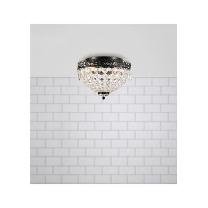 Markslöjd 108424 - Kattovalo JOLINE 2xE14/40W/230V musta