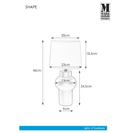 Markslöjd 108450 - Pöytävalaisin SHAPE 1xE27/40W/230V valkoinen