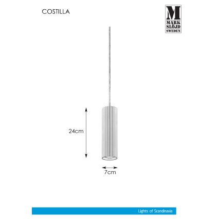 Markslöjd 108472 - Kattokruunu johdossa COSTILLA 1xGU10/7W/230V antrasiitti