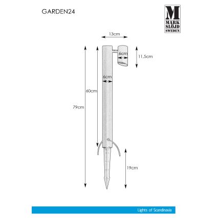 Markslöjd 108485 - LED-ulkolamppu GARDEN24 LED/6W/24V 60 cm IP44 musta