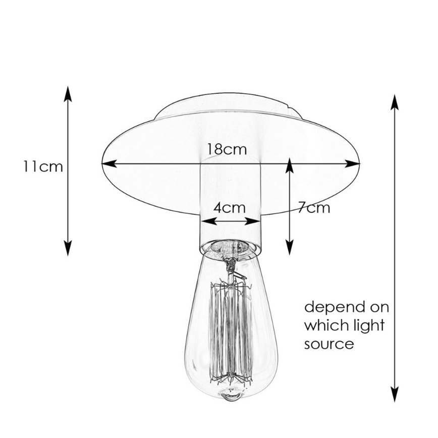 Markslöjd 108541 - Kattovalo PIATTO 1xE27/40W/230V kulta