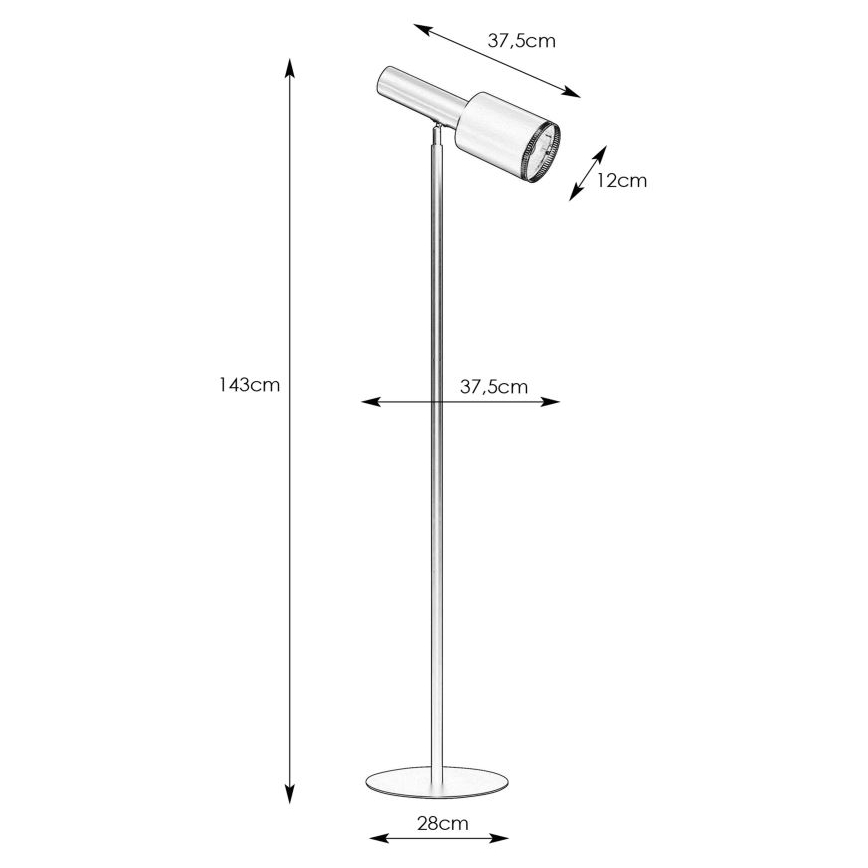 Markslöjd 108542 - Lattialamppu OZZY 1xE27/40W/230V musta