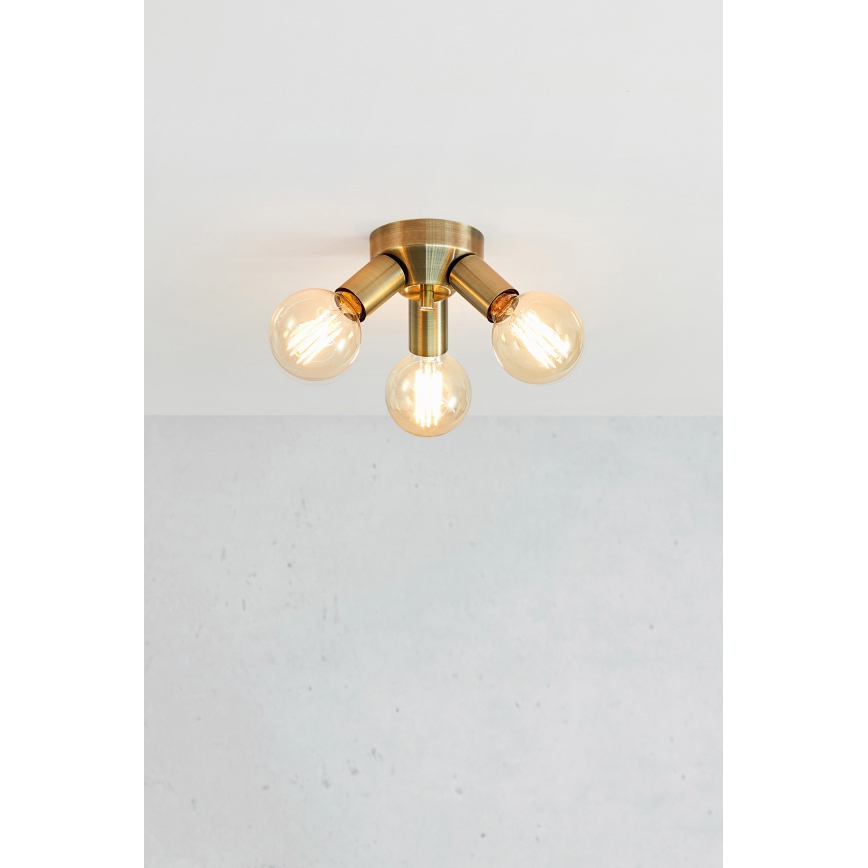 Markslöjd 108550 - Kattovalo MAZZO 3xE27/40W/230V messinki