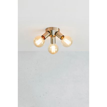 Markslöjd 108551 - Kattovalo MAZZO 3xE27/40W/230V mattakromi