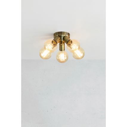 Markslöjd 108553 - Kattovalo MAZZO 5xE27/40W/230V messinki