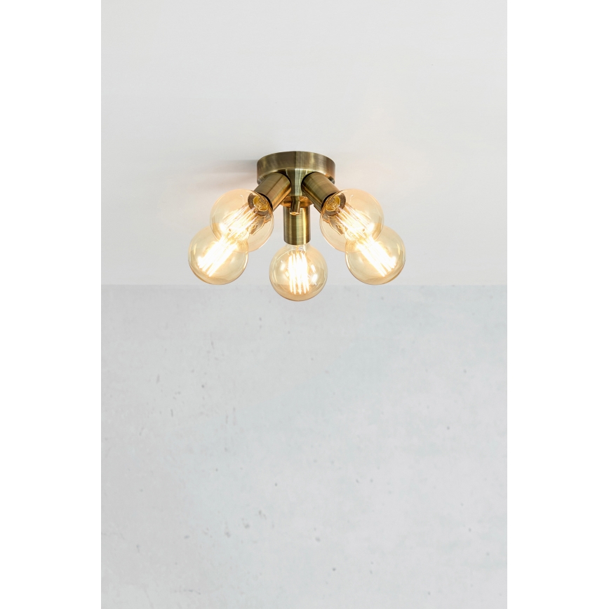 Markslöjd 108553 - Kattovalo MAZZO 5xE27/40W/230V messinki