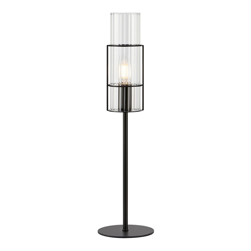Markslöjd 108555 - Pöytävalaisin TUBO 1xE14/40W/230V 50 cm musta/clear