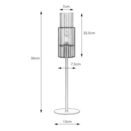 Markslöjd 108555 - Pöytävalaisin TUBO 1xE14/40W/230V 50 cm musta/clear