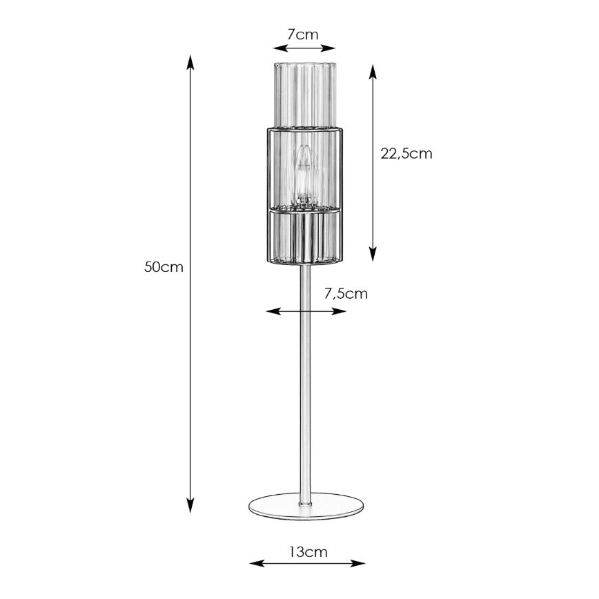 Markslöjd 108555 - Pöytävalaisin TUBO 1xE14/40W/230V 50 cm musta/clear