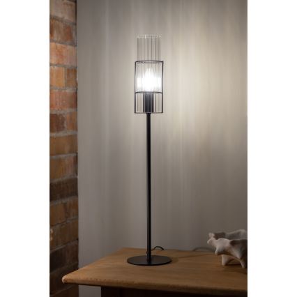 Markslöjd 108556 - Pöytävalaisin TUBO 1xE14/40W/230V 65 cm musta/clear