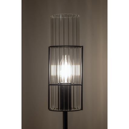 Markslöjd 108556 - Pöytävalaisin TUBO 1xE14/40W/230V 65 cm musta/clear