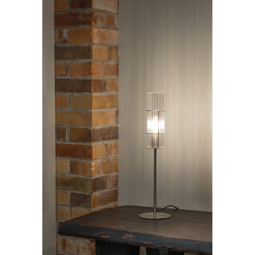 Markslöjd 108557 - Pöytävalaisin TUBO 1xE14/40W/230V 50 cm kiiltävä kromi/clear