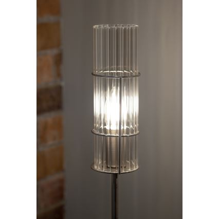Markslöjd 108557 - Pöytävalaisin TUBO 1xE14/40W/230V 50 cm kiiltävä kromi/clear