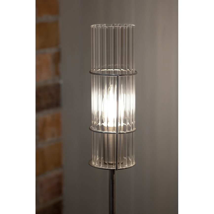 Markslöjd 108557 - Pöytävalaisin TUBO 1xE14/40W/230V 50 cm kiiltävä kromi/clear