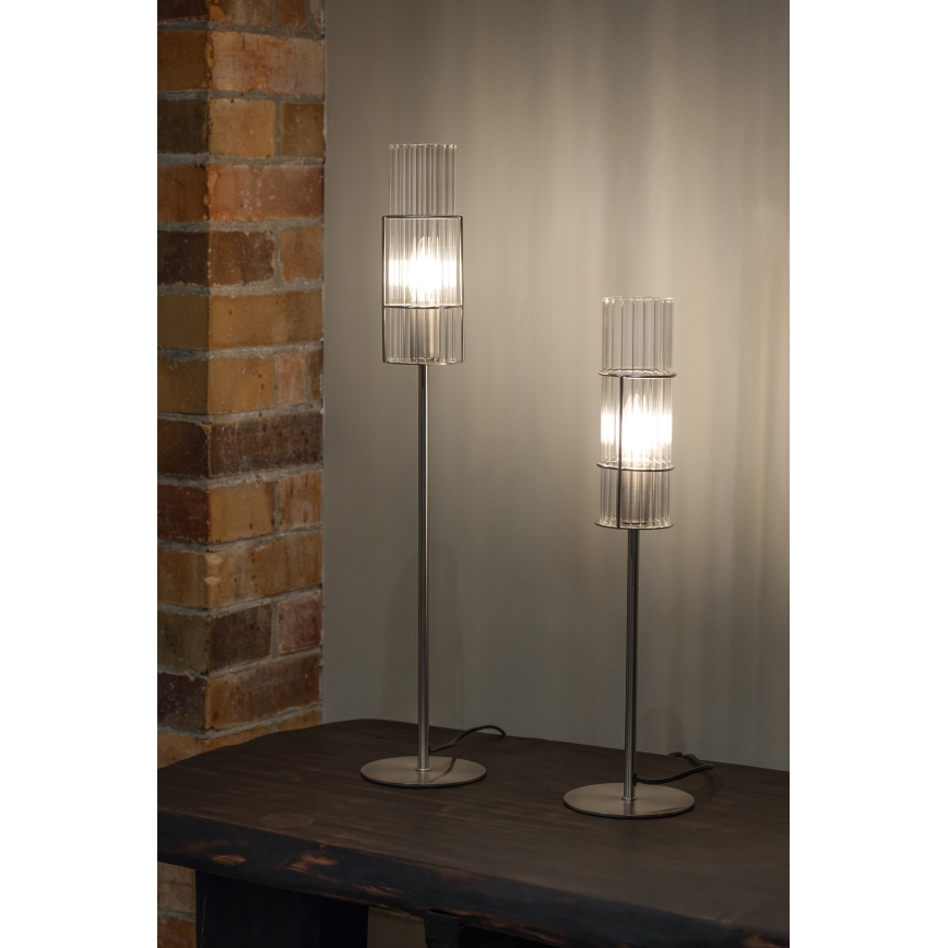 Markslöjd 108557 - Pöytävalaisin TUBO 1xE14/40W/230V 50 cm kiiltävä kromi/clear