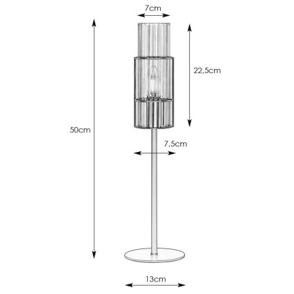 Markslöjd 108557 - Pöytävalaisin TUBO 1xE14/40W/230V 50 cm kiiltävä kromi/clear