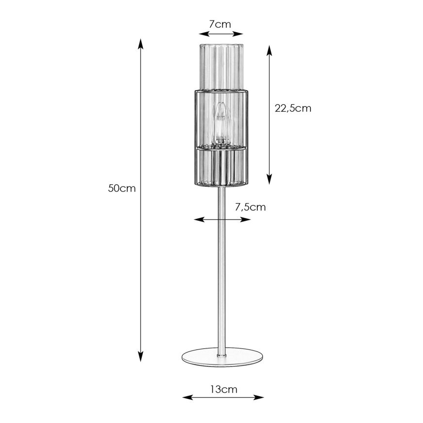Markslöjd 108557 - Pöytävalaisin TUBO 1xE14/40W/230V 50 cm kiiltävä kromi/clear
