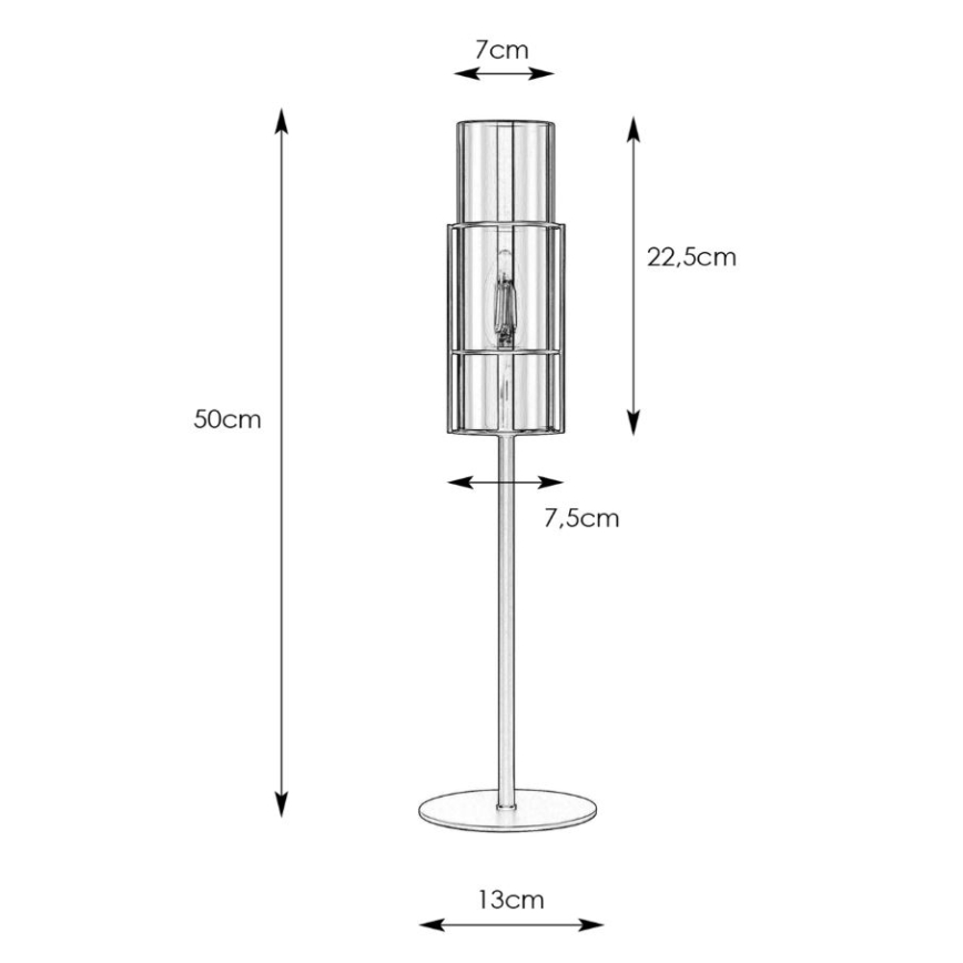 Markslöjd 108559 - Pöytävalaisin TUBO 1xE14/40W/230V 50 cm musta