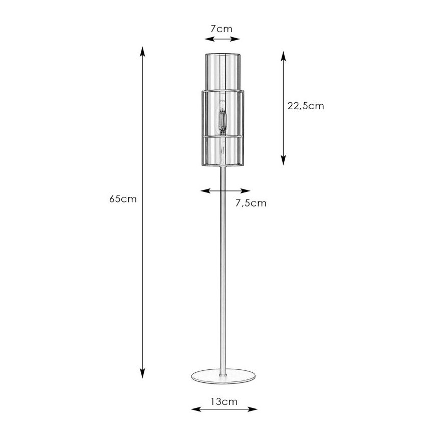 Markslöjd 108560 - Pöytävalaisin TORCIA 1xE14/40W/230V 65 cm musta