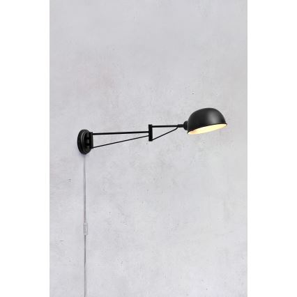 Markslöjd 108587 - Seinävalaisin PORTLAND 1xE27/40W/230V musta