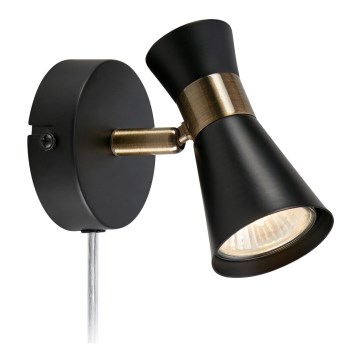 Markslöjd 108625 - Seinäkohdevalo FOLIE 1xGU10/7W/230V musta/messinki