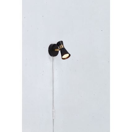 Markslöjd 108625 - Seinäkohdevalo FOLIE 1xGU10/7W/230V musta/messinki