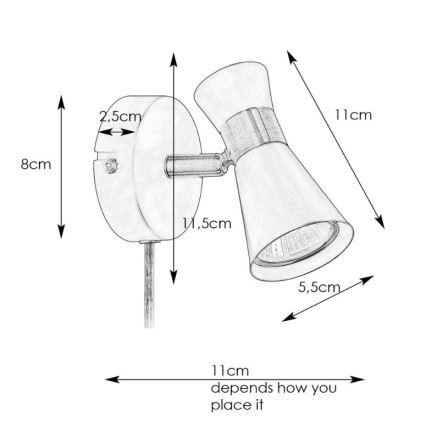 Markslöjd 108625 - Seinäkohdevalo FOLIE 1xGU10/7W/230V musta/messinki
