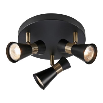 Markslöjd 108626 - Kohdevalo FOLIE 3xGU10/7W/230V musta/messinki