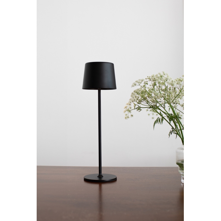 Markslöjd 108653 - LED Himmennettävä ladattava lamppu FIORE LED/2W/5V IP44 38 cm musta