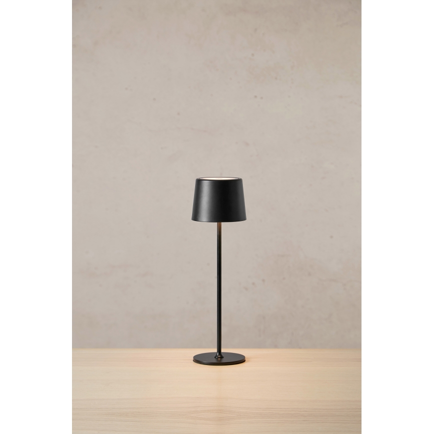 Markslöjd 108653 - LED Himmennettävä ladattava lamppu FIORE LED/2W/5V IP44 38 cm musta