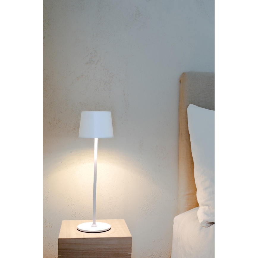 Markslöjd 108654 - LED himmennettävä ladattava lamppu FIORE LED/2W/5V IP44 38 cm valkoinen
