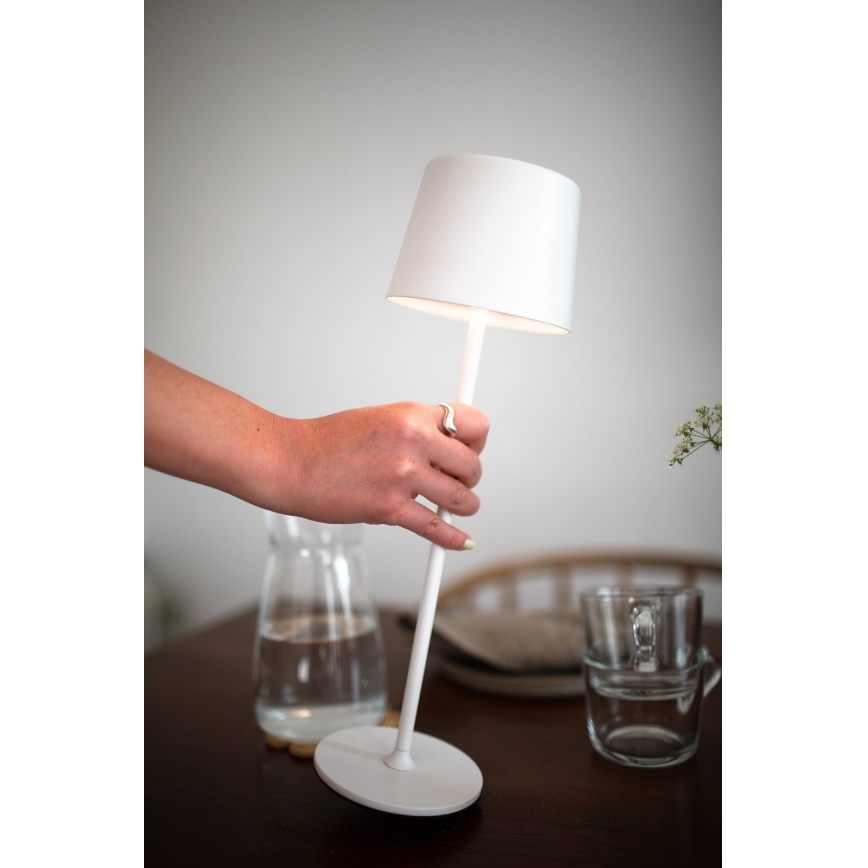 Markslöjd 108654 - LED Himmennettävä ladattava lamppu FIORE LED/2W/5V IP44 38 cm valkoinen