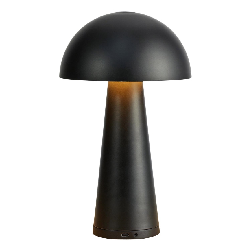 Markslöjd 108655 - LED Himmennettävä ladattava lamppu FUNGI LED/1,5W/5V IP44 musta