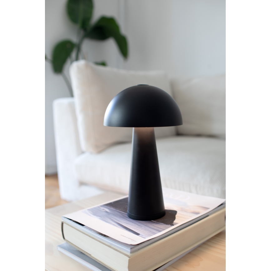 Markslöjd 108655 - LED Himmennettävä ladattava lamppu FUNGI LED/1,5W/5V IP44 musta