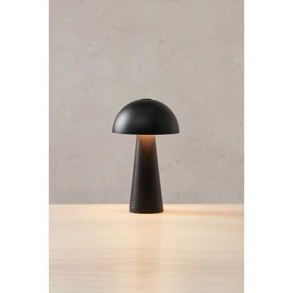Markslöjd 108655 - LED Himmennettävä ladattava lamppu FUNGI LED/1,5W/5V IP44 musta