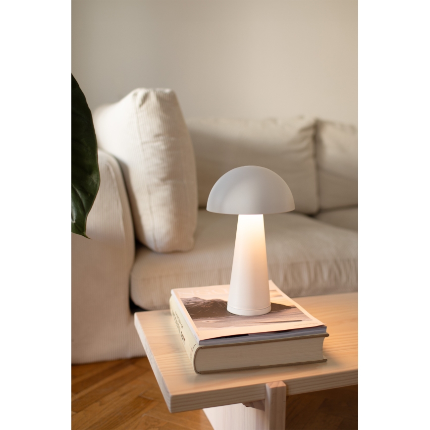 Markslöjd 108656 - LED Himmennettävä ladattava lamppu FUNGI LED/1,5W/5V IP44 valkoinen