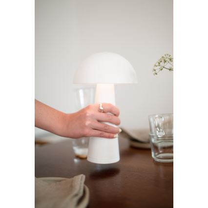 Markslöjd 108656 - LED Himmennettävä ladattava lamppu FUNGI LED/1,5W/5V IP44 valkoinen