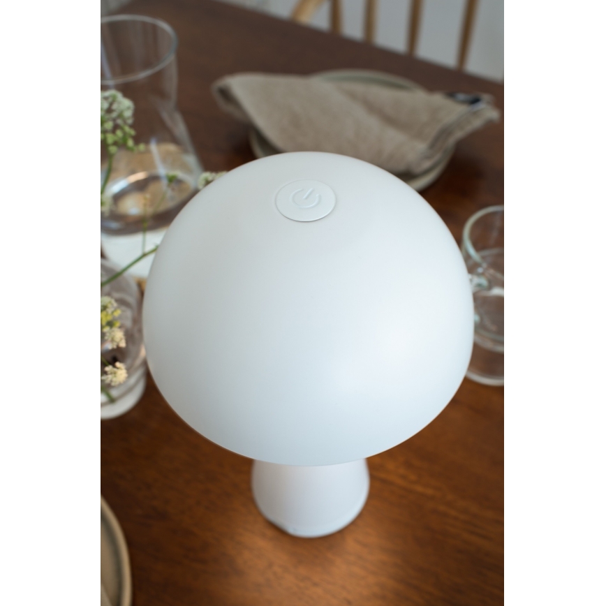 Markslöjd 108656 - LED Himmennettävä ladattava lamppu FUNGI LED/1,5W/5V IP44 valkoinen