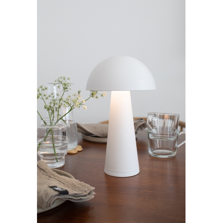 Markslöjd 108656 - LED Himmennettävä ladattava lamppu FUNGI LED/1,5W/5V IP44 valkoinen
