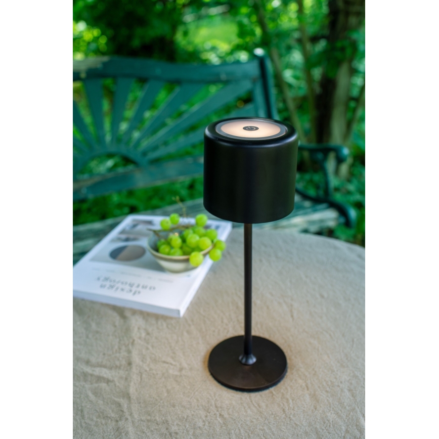 Markslöjd 108657 - LED Himmennettävä ja ladattava pöytälamppu FILO LED/2W/5V IP44 30 cm musta