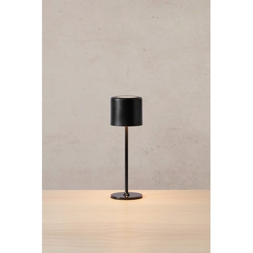 Markslöjd 108657 - LED Himmennettävä ja ladattava pöytälamppu FILO LED/2W/5V IP44 30 cm musta