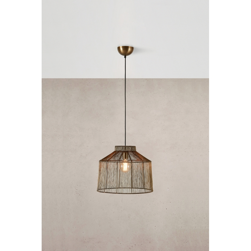 Markslöjd 108667 - Kattokruunu johdossa CAPANNA 1xE27/40W/230V messinki