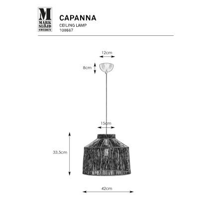 Markslöjd 108667 - Kattokruunu johdossa CAPANNA 1xE27/40W/230V messinki