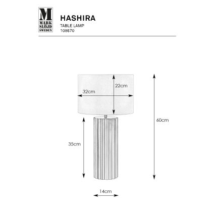 Markslöjd 108670 - Pöytävalaisin HASHIRA 1xE27/40W/230V valkoinen/musta