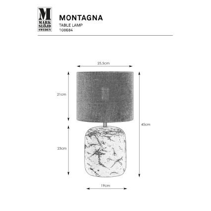 Markslöjd 108684 - Pöytävalaisin MONTAGNA 1xE14/40W/230V 45 cm beige/musta